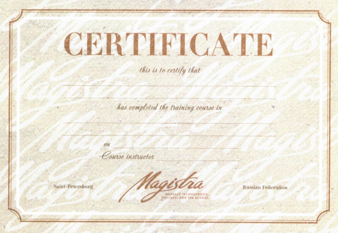 Example of certificate (English version)